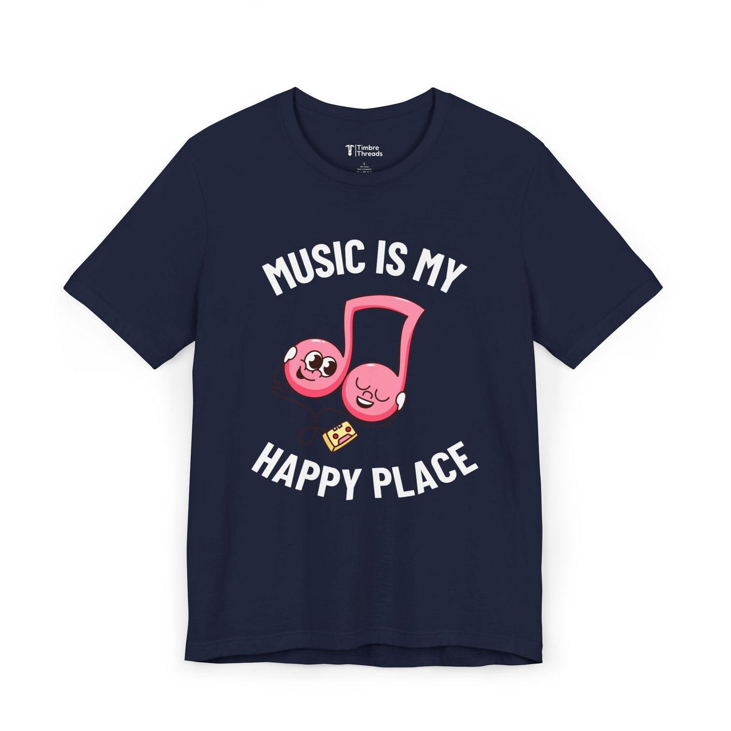 Music Is My Happy Place Graphic Short Sleeve Tee