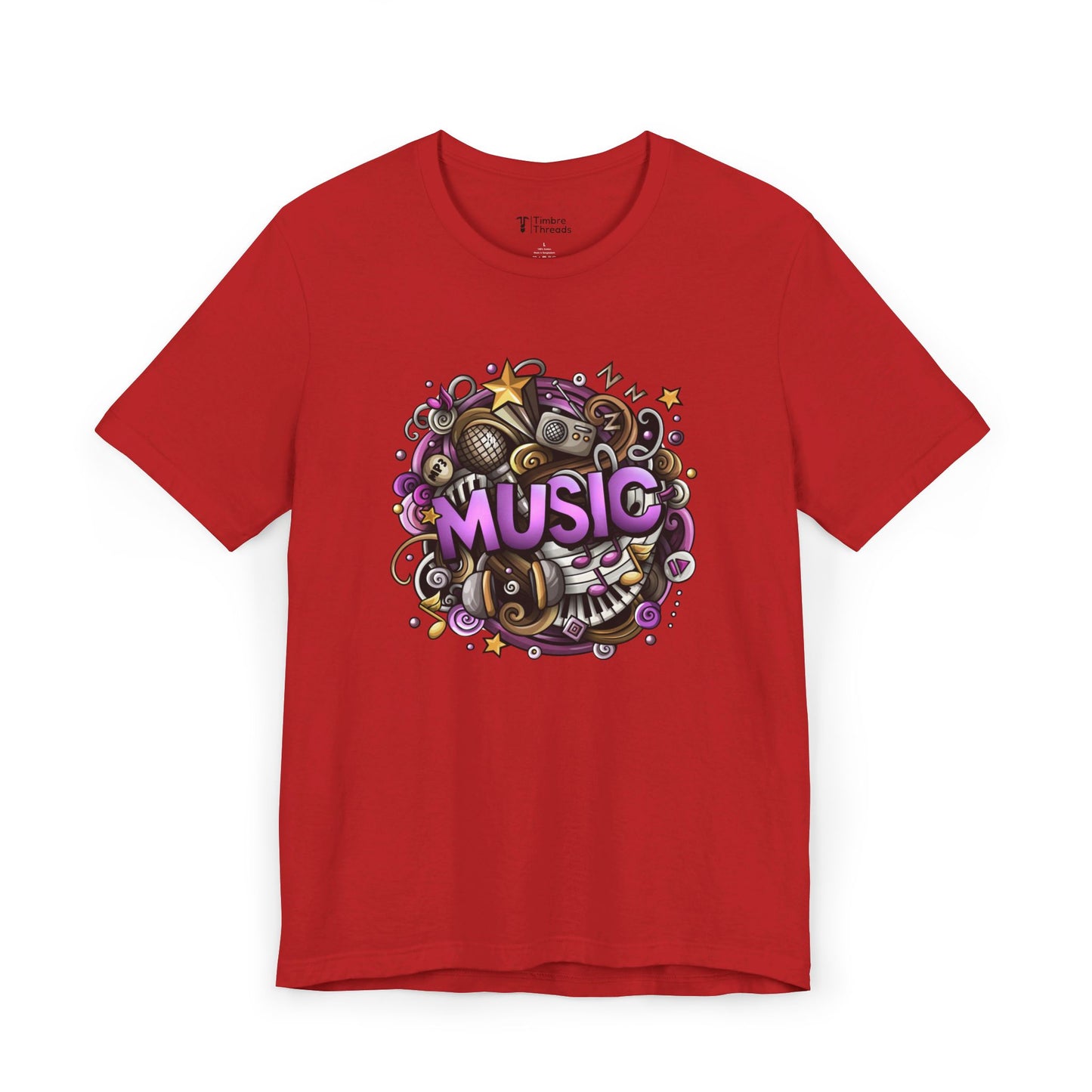 Music Burst Drawing Short Sleeve Tee