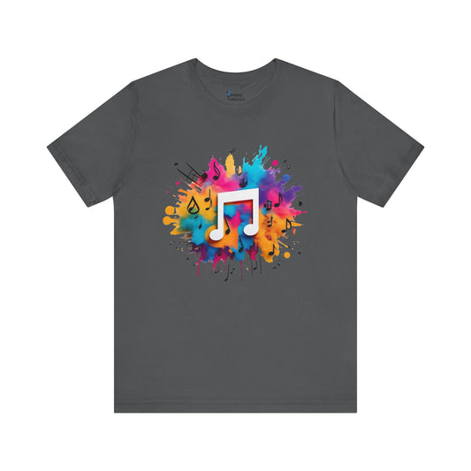 Music Note Paint Explosion Short Sleeve Tee
