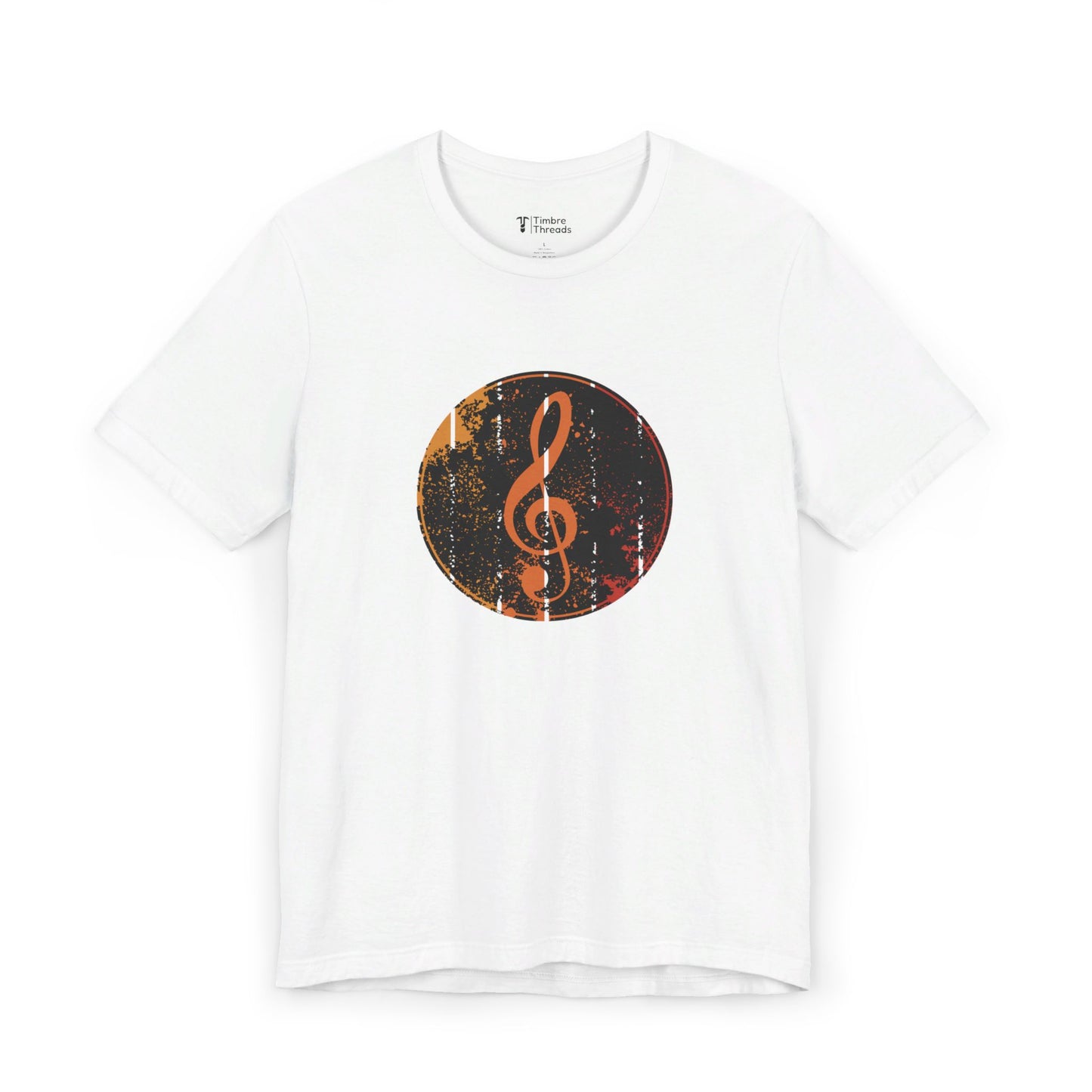 Faded Treble Clef Graphic Short Sleeve Tee