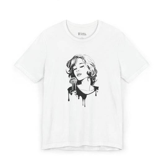 Singing Woman In Ink Graphic Short Sleeve Tee