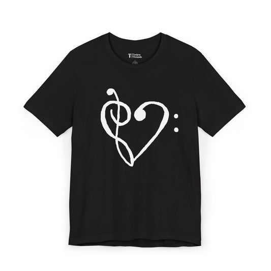 Music Symbol Heart Short Sleeve Tee