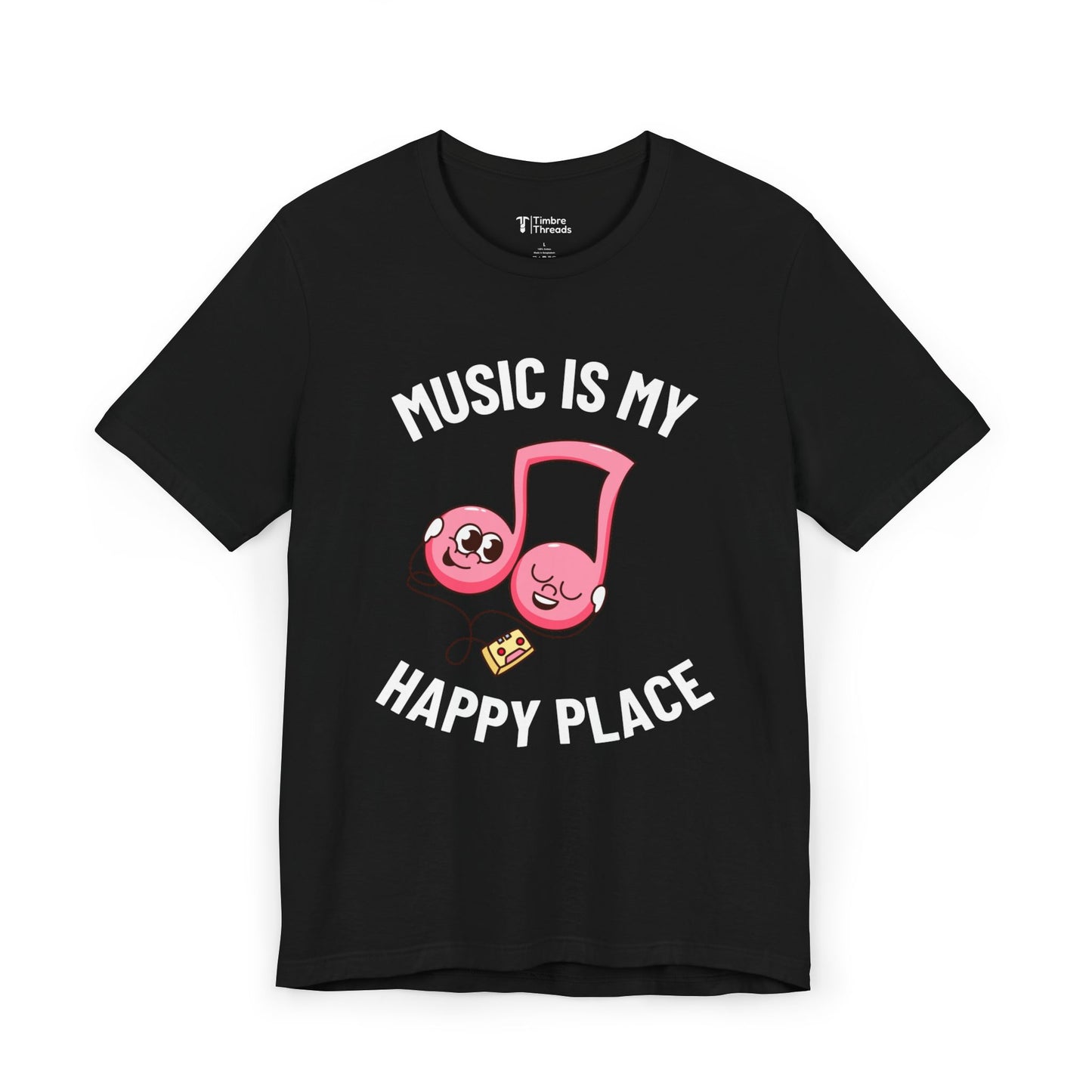 Music Is My Happy Place Graphic Short Sleeve Tee