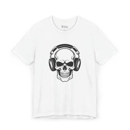 Skull With Headphones Silhouette Short Sleeve Tee