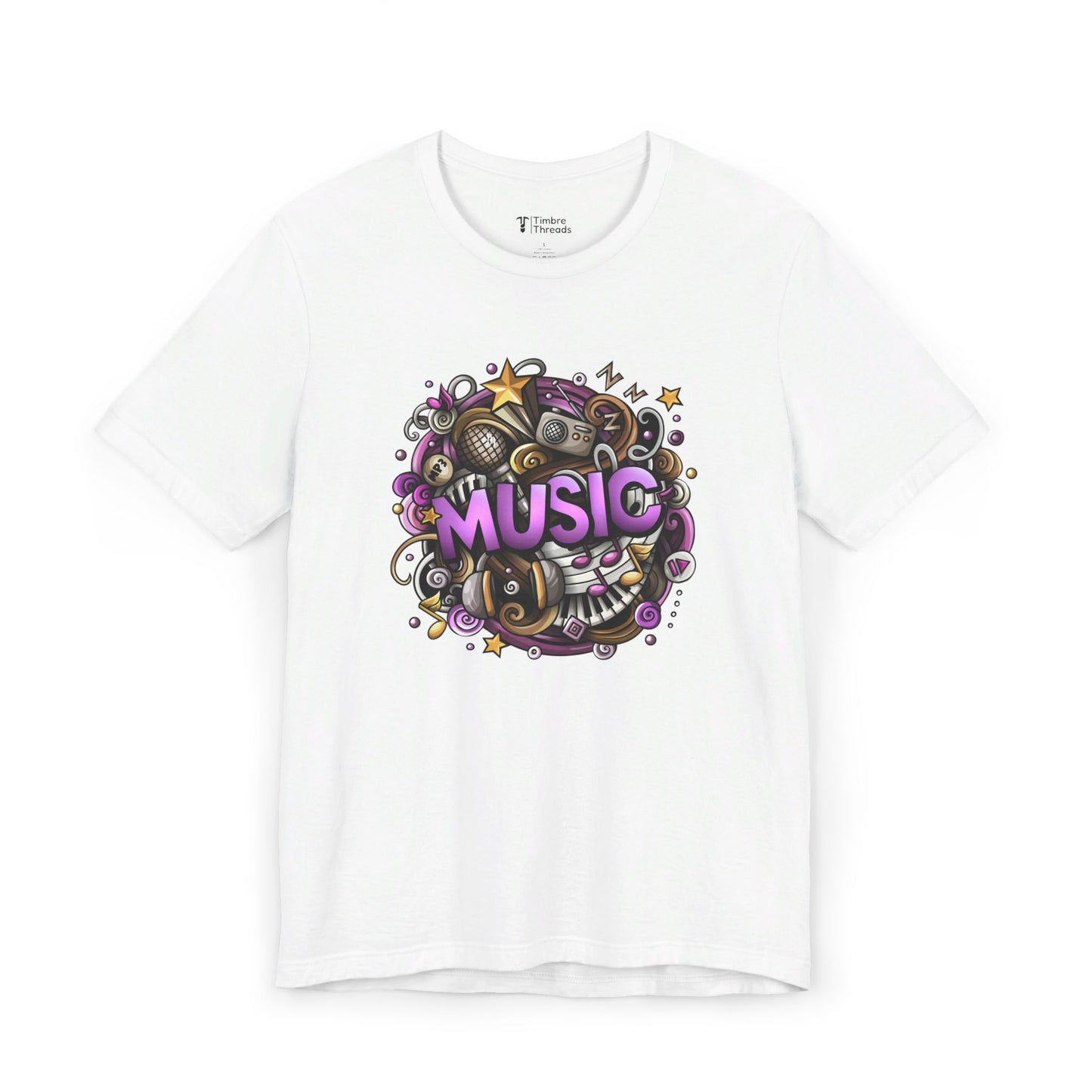 Music Burst Drawing Short Sleeve Tee