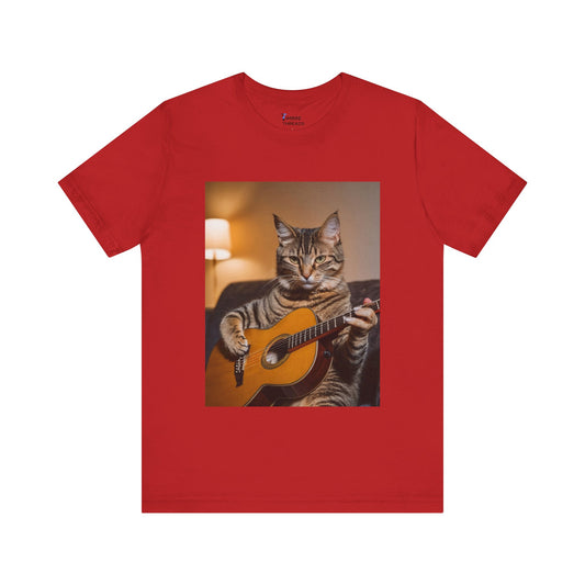 Cat Playing Guitar Short Sleeve Tee