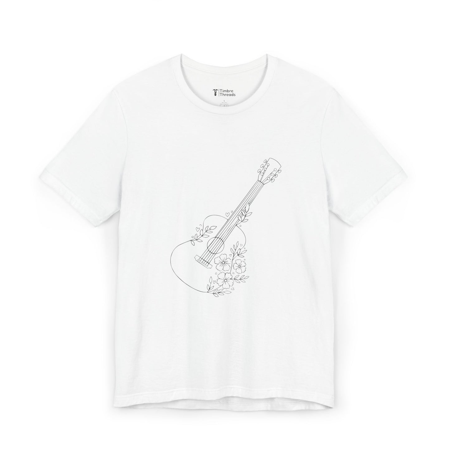 Guitar Line Art Short Sleeve Tee