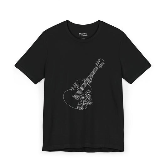 Guitar Line Art Short Sleeve Tee