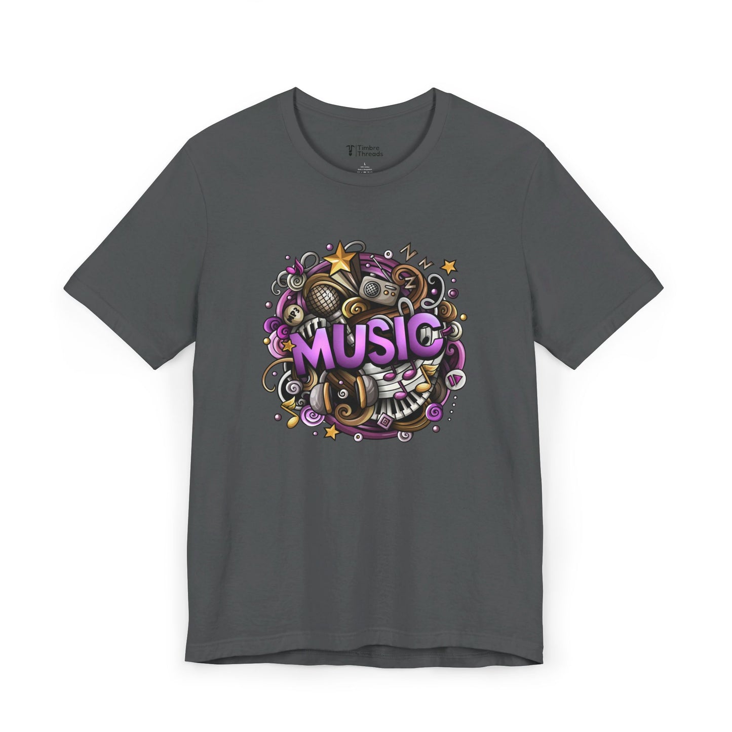 Music Burst Drawing Short Sleeve Tee