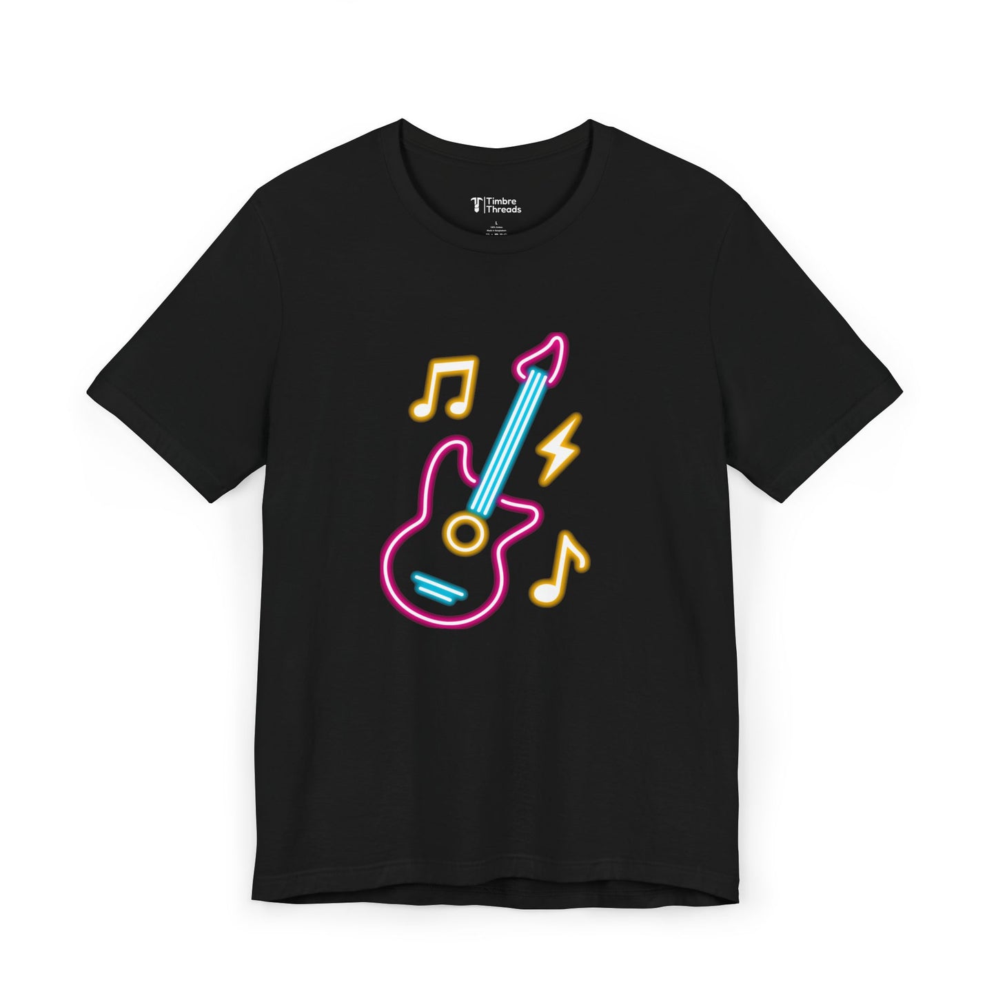 Neon Sign Guitar Short Sleeve Tee