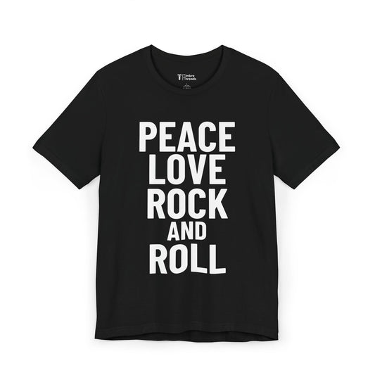 Peace Love Rock And Roll Short Sleeve Tee