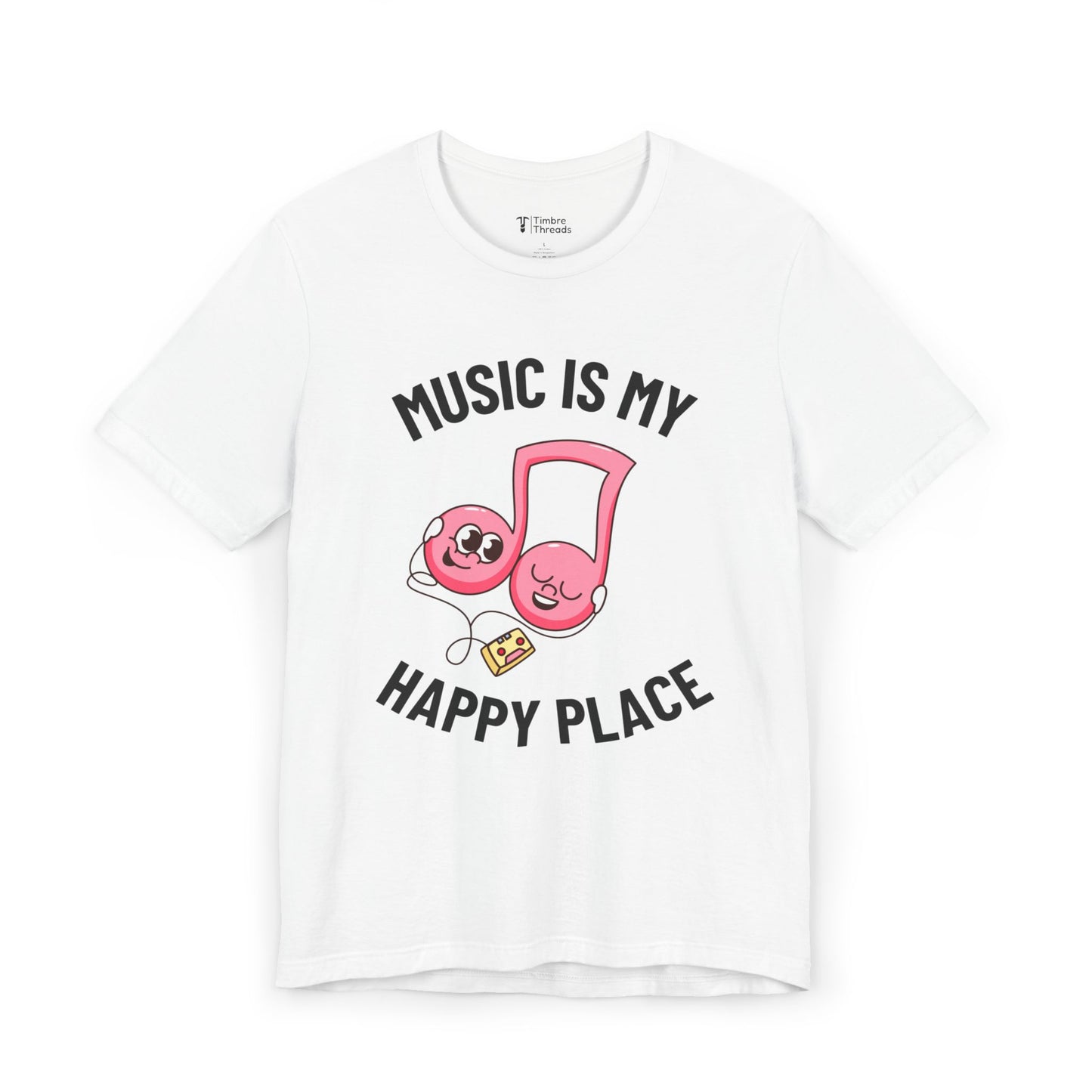 Music Is My Happy Place Graphic Short Sleeve Tee