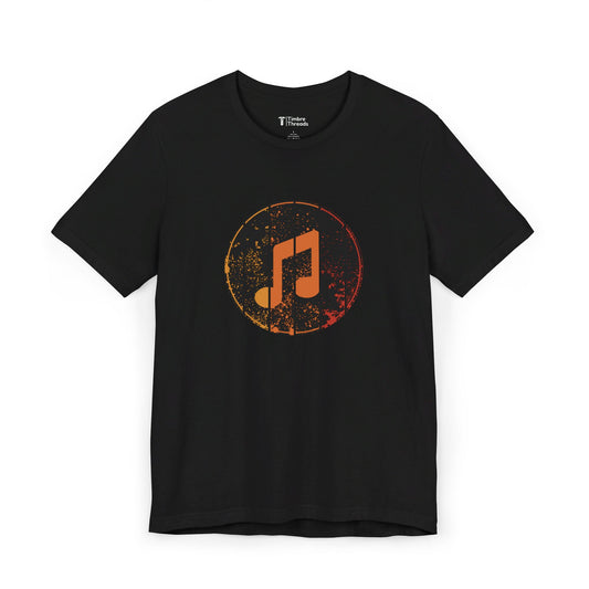 Faded Music Note Graphic Short Sleeve Tee